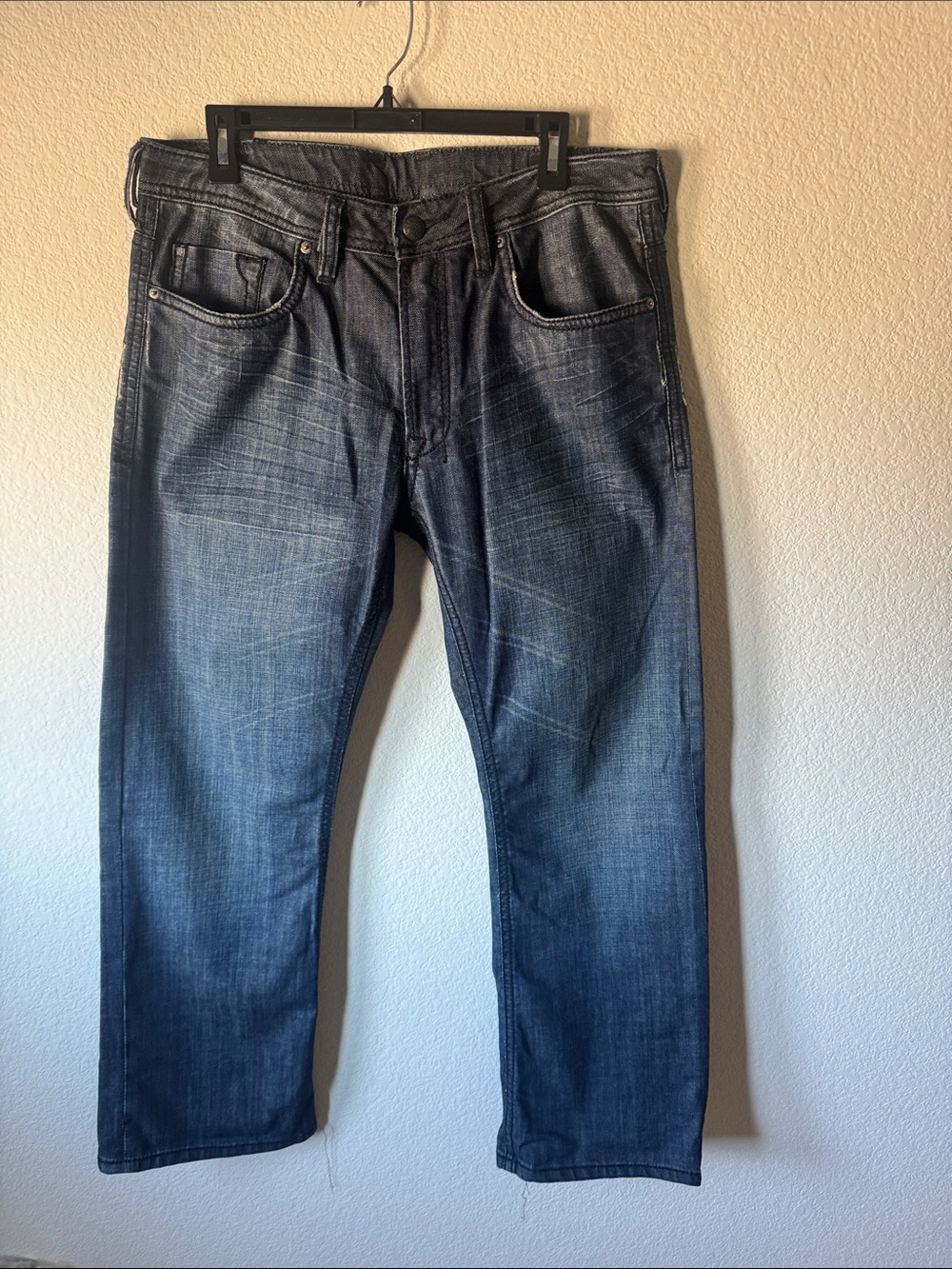 Buffalo David Bitton Men's Straight Jeans - Faded Blue Wash